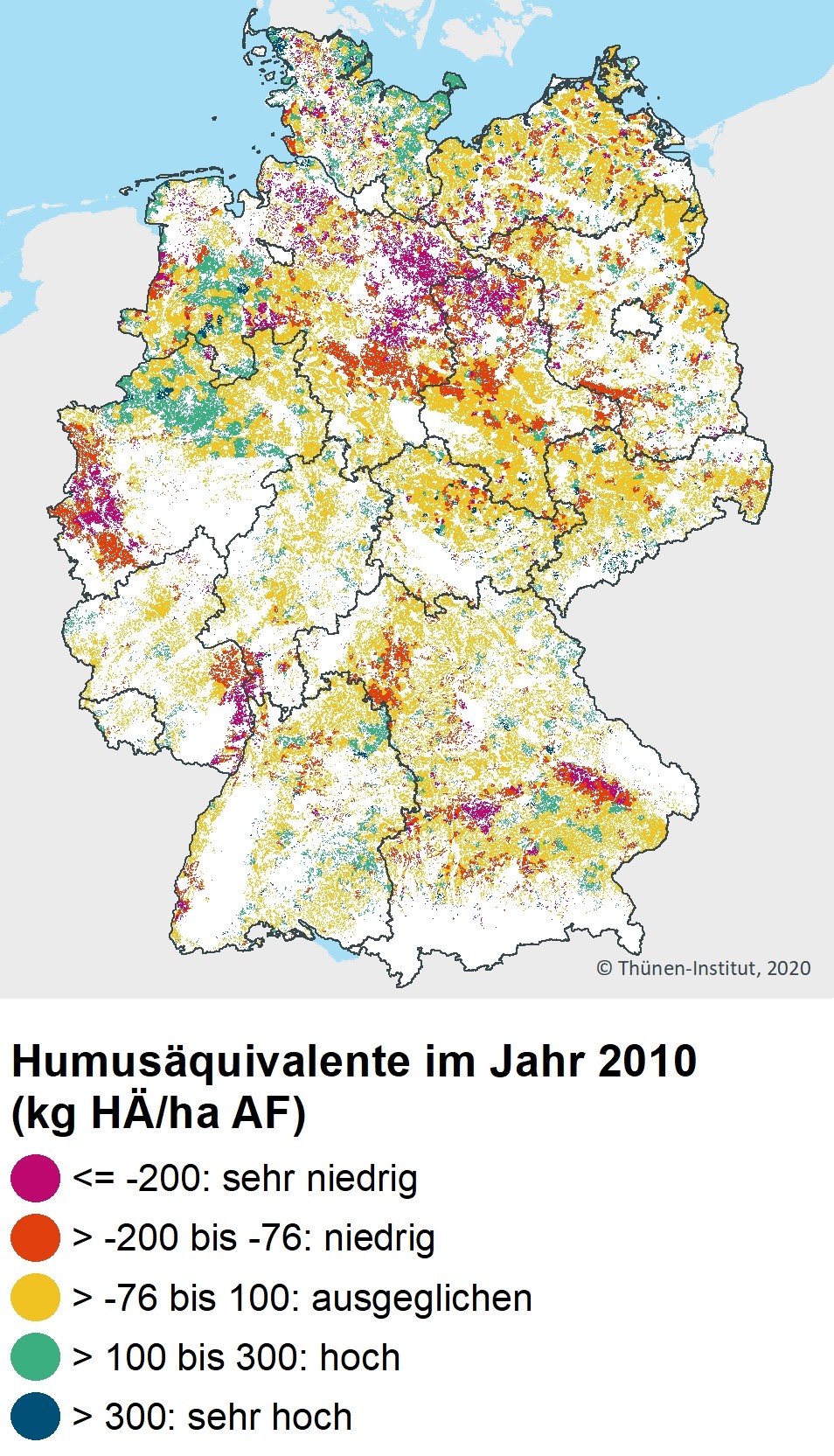 Karte von Deutschland mit verschiedenen Farben