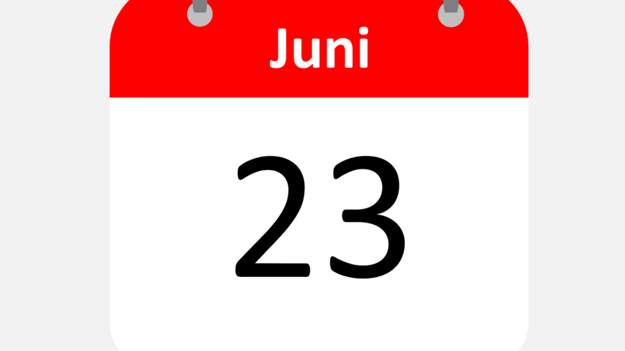 Image of an calendar sheet of June 23.